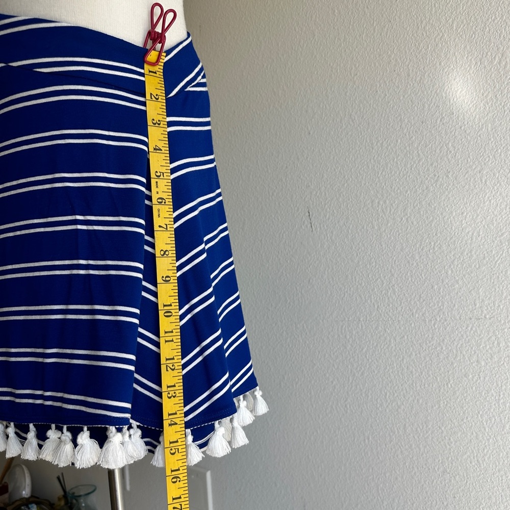 Trina Turk blue white stripe one shoulder flowy summer top S‎ fits some M - Picture 10 of 14
